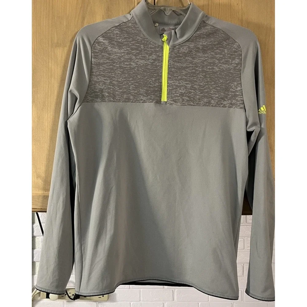 Adidas Men's 1/4‎ Zip Long Sleeve Jersey Gray Size M